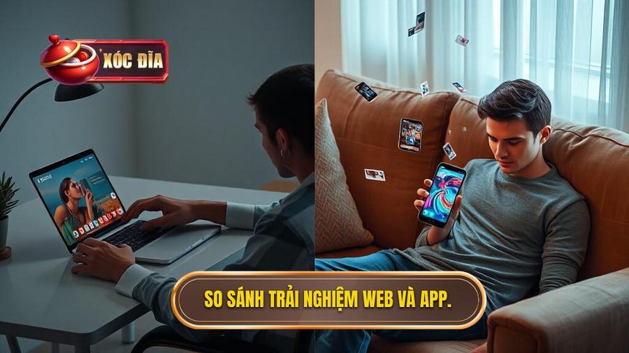 Bảng so sánh trải nghiệm giữa chơi trên Web và trên App